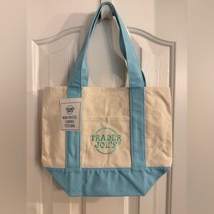 Trader Joe's Mini Tote Bag Pastel Blue